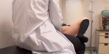Busty Japanese teen toyed during a medical examination
