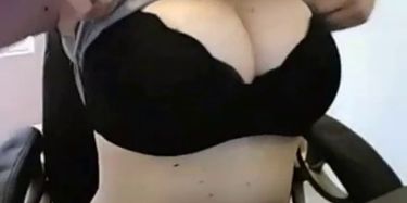 Amazing blonde hoe with big tits flashes