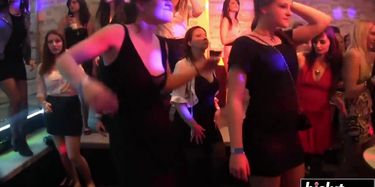 Tattooed Brunette Chick Shows Her Naughty Dancing Skill at Party