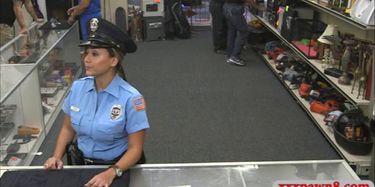 Massive boobs police officer fucking with pawnkeeper